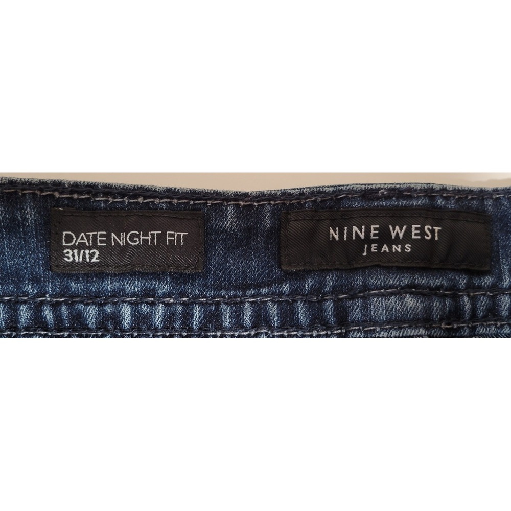 Nine West Womens 31/12 Date Night Fit Blue Capri Jeans Embroidered‎ 0034 - Picture 9 of 16